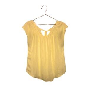 LC Lauren Conrad Yellow Daisy Floral Tie Back Top - M